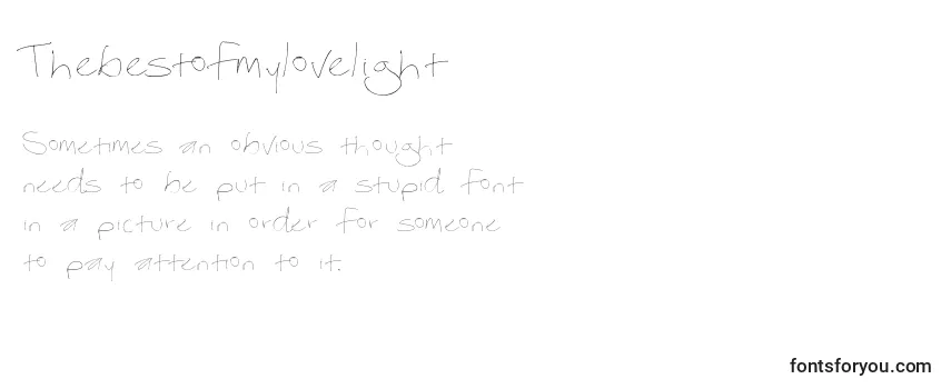 Review of the Thebestofmylovelight Font