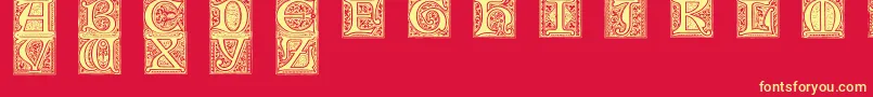 Fonte Mevno2 – fontes amarelas em um fundo vermelho