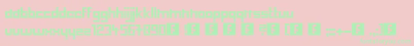 Lowdowncut Font – Green Fonts on Pink Background