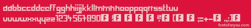 Lowdowncut Font – Pink Fonts on Red Background