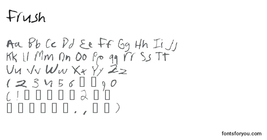 Fuente Frush - alfabeto, números, caracteres especiales