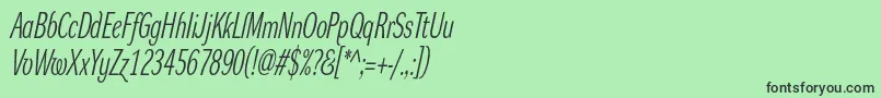 DynagrotesklxcItalic Font – Black Fonts on Green Background