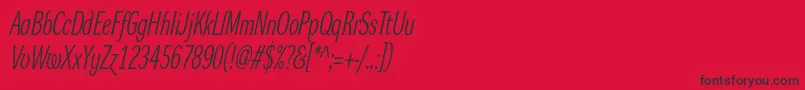 DynagrotesklxcItalic Font – Black Fonts on Red Background