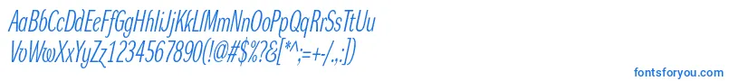 DynagrotesklxcItalic Font – Blue Fonts on White Background