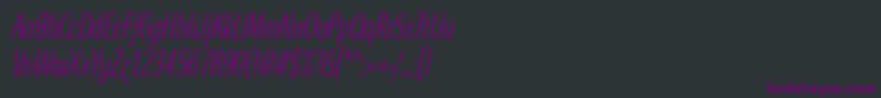 Шрифт DynagrotesklxcItalic – фиолетовые шрифты на чёрном фоне