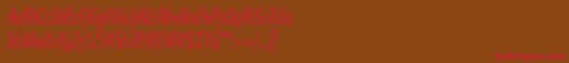 DynagrotesklxcItalic Font – Red Fonts on Brown Background