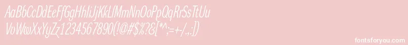 DynagrotesklxcItalic Font – White Fonts on Pink Background