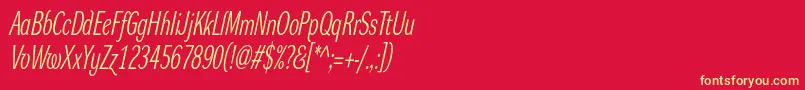 DynagrotesklxcItalic Font – Yellow Fonts on Red Background