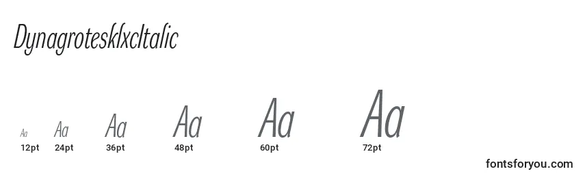 DynagrotesklxcItalic Font Sizes