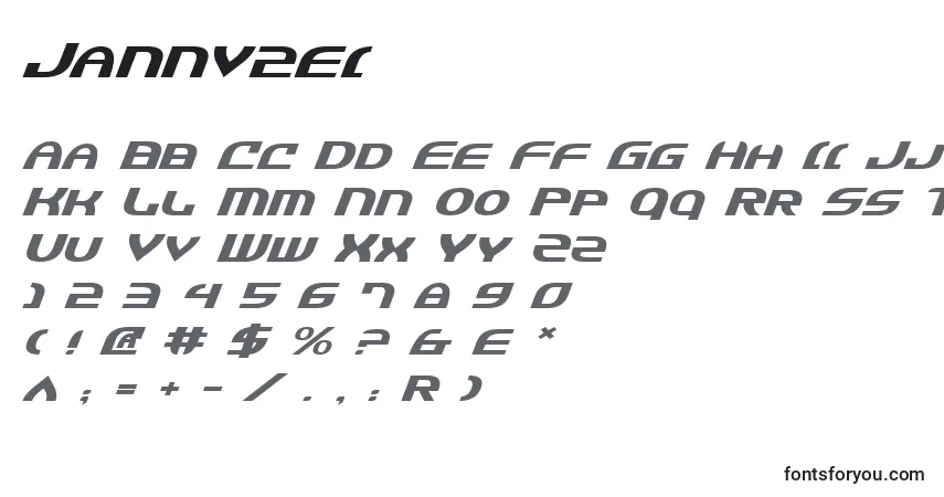 Шрифт Jannv2ei – алфавит, цифры, специальные символы