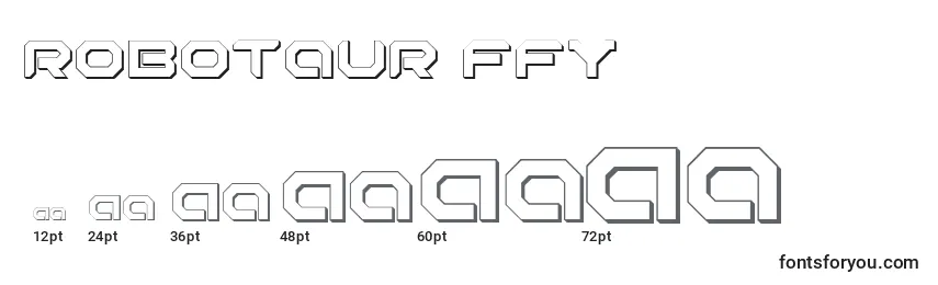 Размеры шрифта Robotaur ffy