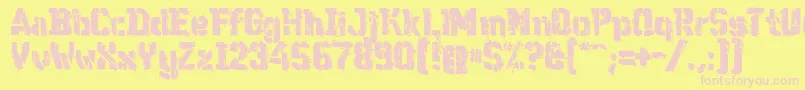 Wcwunderbachmixbta Font – Pink Fonts on Yellow Background