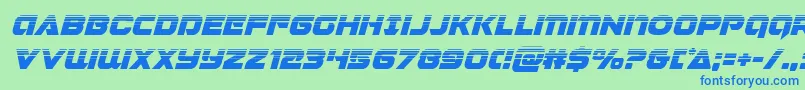 フォントJeebrahalfital – 青い文字は緑の背景です。