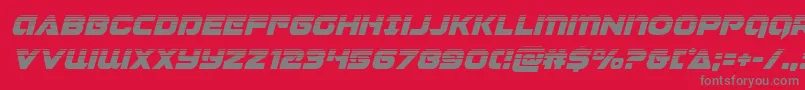 フォントJeebrahalfital – 赤い背景に灰色の文字
