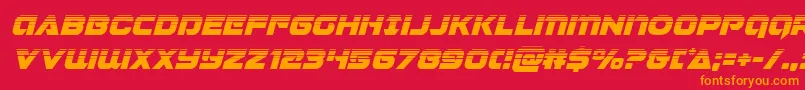 Police Jeebrahalfital – polices orange sur fond rouge