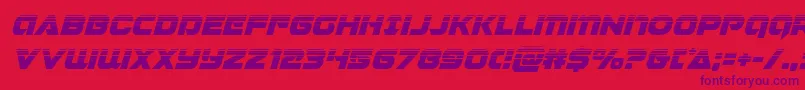 フォントJeebrahalfital – 赤い背景に紫のフォント
