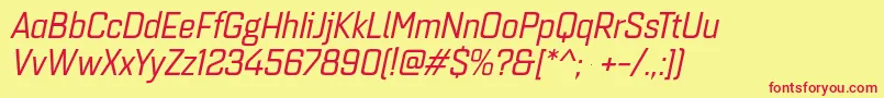 Saiba mais sobre a fonte Quarcanormregularitalic Fonte Quarcanormregularitalic – fontes vermelhas em um fundo amarelo