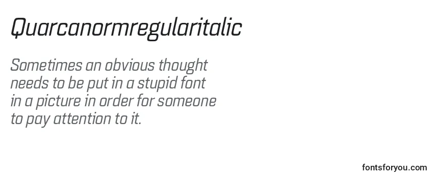 Quarcanormregularitalic Font
