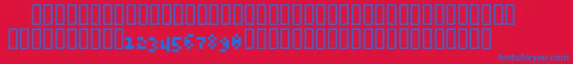 Fonte 6pxExpert – fontes azuis em um fundo vermelho