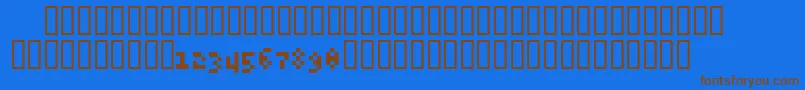 6pxExpert Font – Brown Fonts on Blue Background