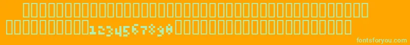 6pxExpert Font – Green Fonts on Orange Background