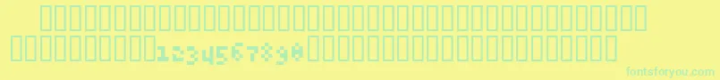 6pxExpert Font – Green Fonts on Yellow Background
