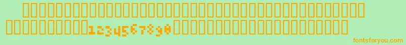 6pxExpert Font – Orange Fonts on Green Background