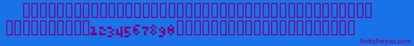6pxExpert Font – Purple Fonts on Blue Background