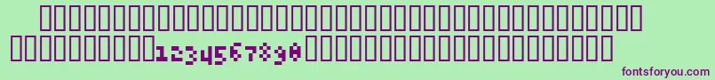 6pxExpert Font – Purple Fonts on Green Background