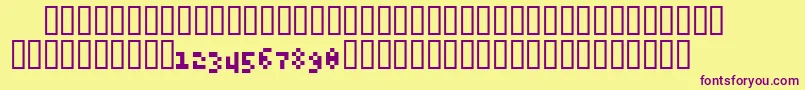 6pxExpert Font – Purple Fonts on Yellow Background