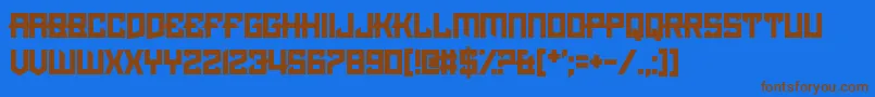Pimlico Font – Brown Fonts on Blue Background