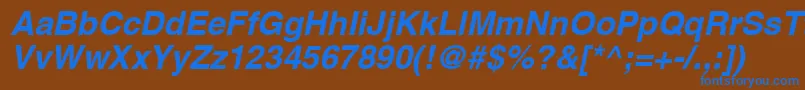 フォントAghelveticacyrBoldoblique – 茶色の背景に青い文字