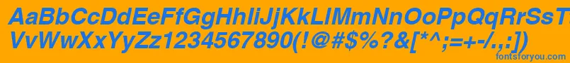 AghelveticacyrBoldoblique Font – Blue Fonts on Orange Background