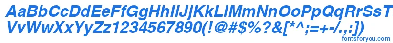 フォントAghelveticacyrBoldoblique – 白い背景に青い文字
