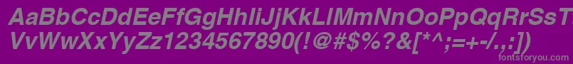 AghelveticacyrBoldoblique Font – Gray Fonts on Purple Background