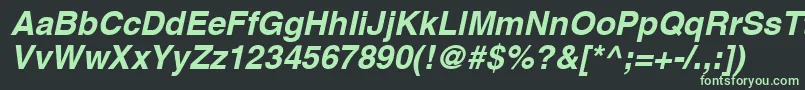 フォントAghelveticacyrBoldoblique – 黒い背景に緑の文字