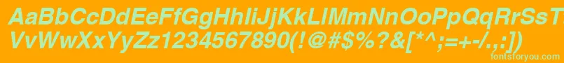 AghelveticacyrBoldoblique Font – Green Fonts on Orange Background