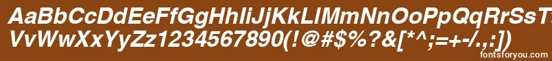 Шрифт AghelveticacyrBoldoblique – белые шрифты на коричневом фоне