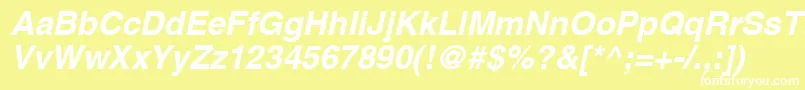 フォントAghelveticacyrBoldoblique – 黄色い背景に白い文字
