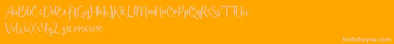 Firdaus Font – Pink Fonts on Orange Background