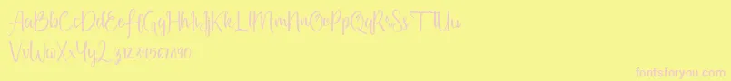 Firdaus Font – Pink Fonts on Yellow Background