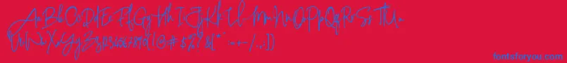 PinkScriptR1 Font – Blue Fonts on Red Background