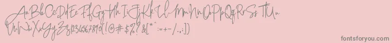 PinkScriptR1 Font – Gray Fonts on Pink Background