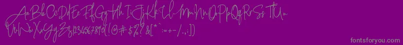 PinkScriptR1 Font – Gray Fonts on Purple Background