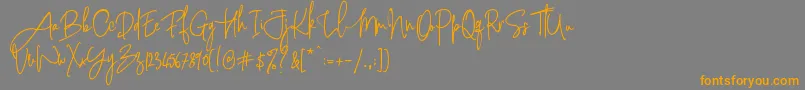 PinkScriptR1 Font – Orange Fonts on Gray Background