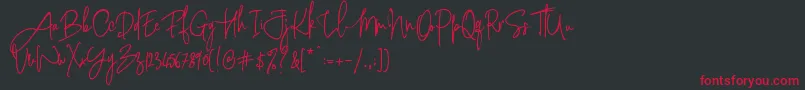 Czcionka PinkScriptR1 – czerwone czcionki na czarnym tle