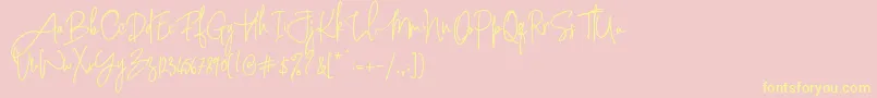 PinkScriptR1 Font – Yellow Fonts on Pink Background