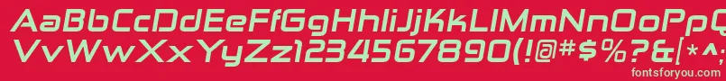 Шрифт ZektonexhvItalic – зелёные шрифты на красном фоне