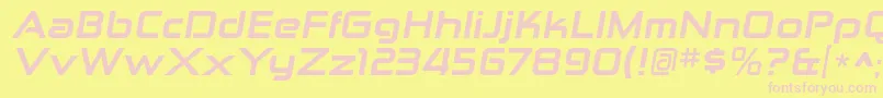 ZektonexhvItalic Font – Pink Fonts on Yellow Background