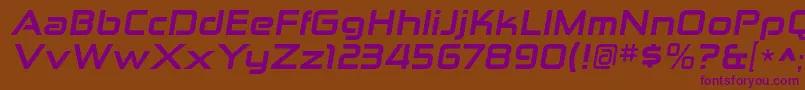 ZektonexhvItalic Font – Purple Fonts on Brown Background